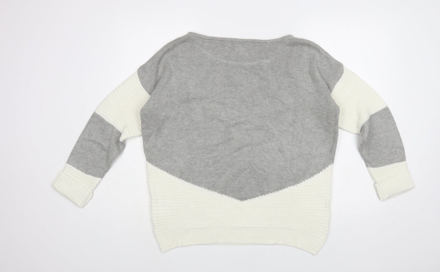 Creationz Womens Grey Boat Neck Cotton Cardigan Jumper Size 16