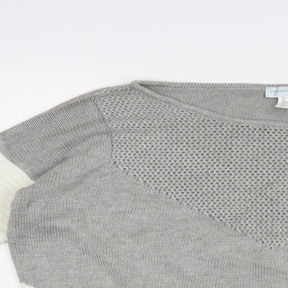 Creationz Womens Grey Boat Neck Cotton Cardigan Jumper Size 16