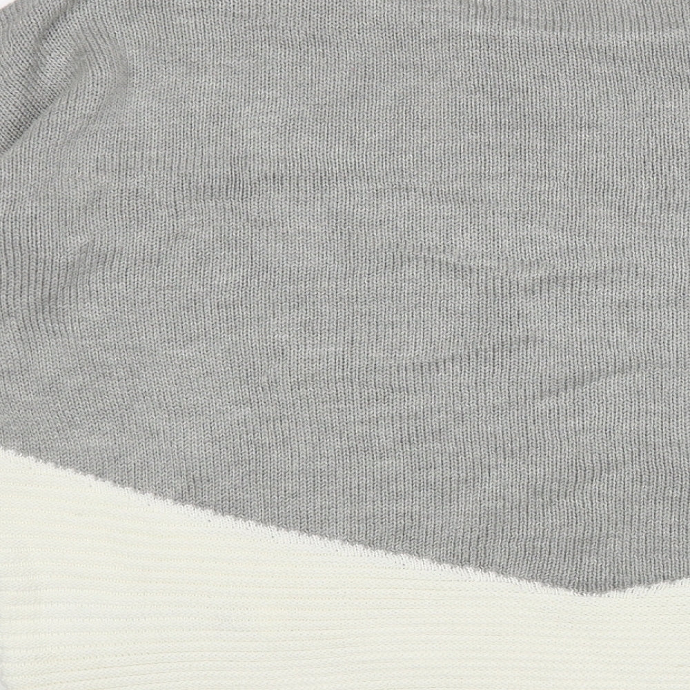 Creationz Womens Grey Boat Neck Cotton Cardigan Jumper Size 16