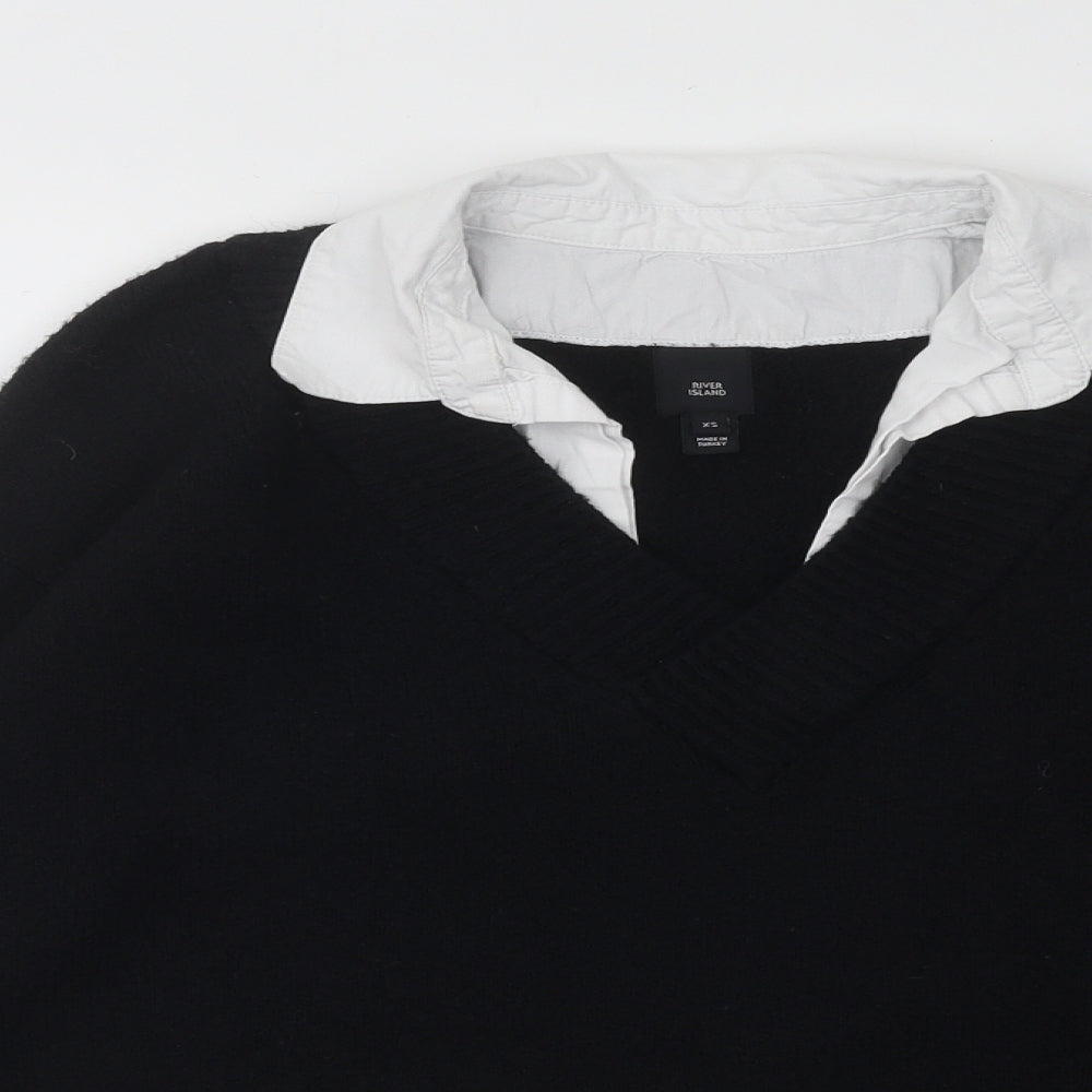 Womens UK Size XS River Island Black Pullover Jumper
