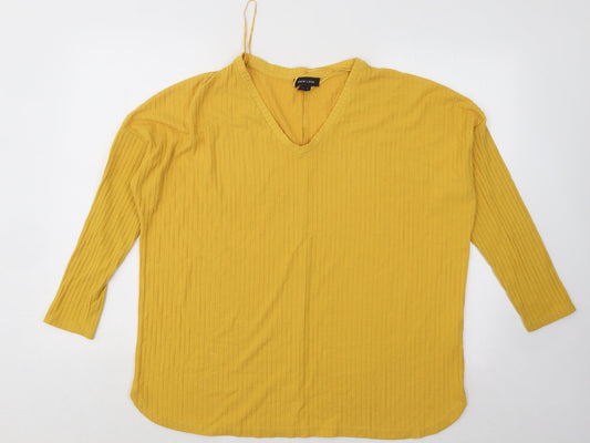 Womens UK Size 10 New Look Yellow Pullover Jumper