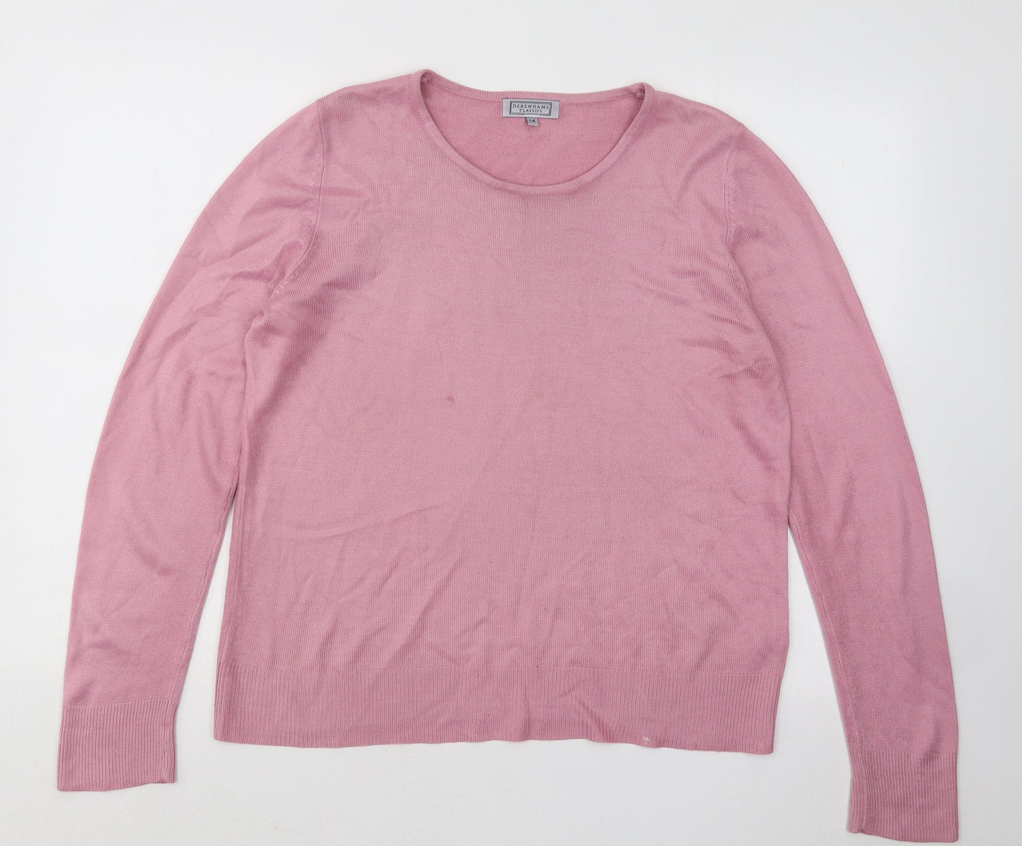 Womens UK Size 14 Debenhams Pink Pullover Jumper