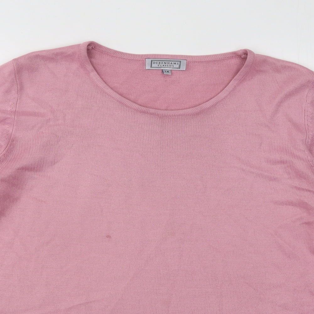 Womens UK Size 14 Debenhams Pink Pullover Jumper