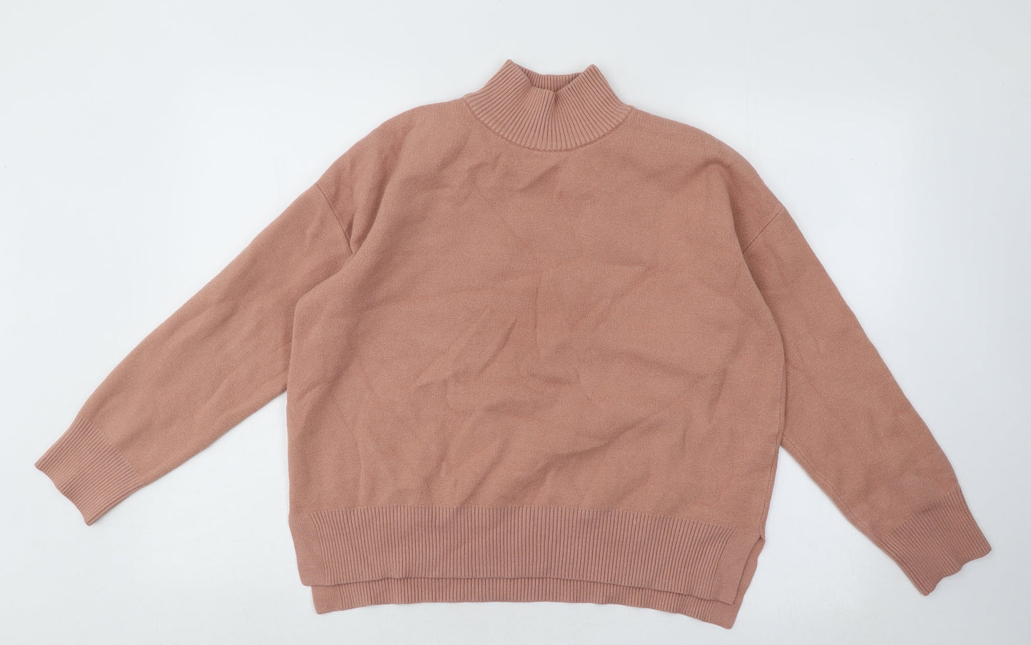 Primark Womens Orange Mock Neck Polyester Pullover Jumper Size 10