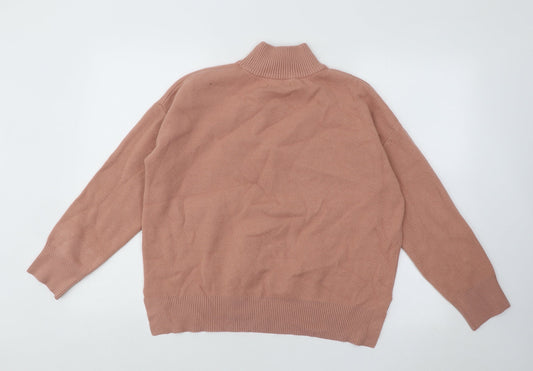 Primark Womens Orange Mock Neck Polyester Pullover Jumper Size 10