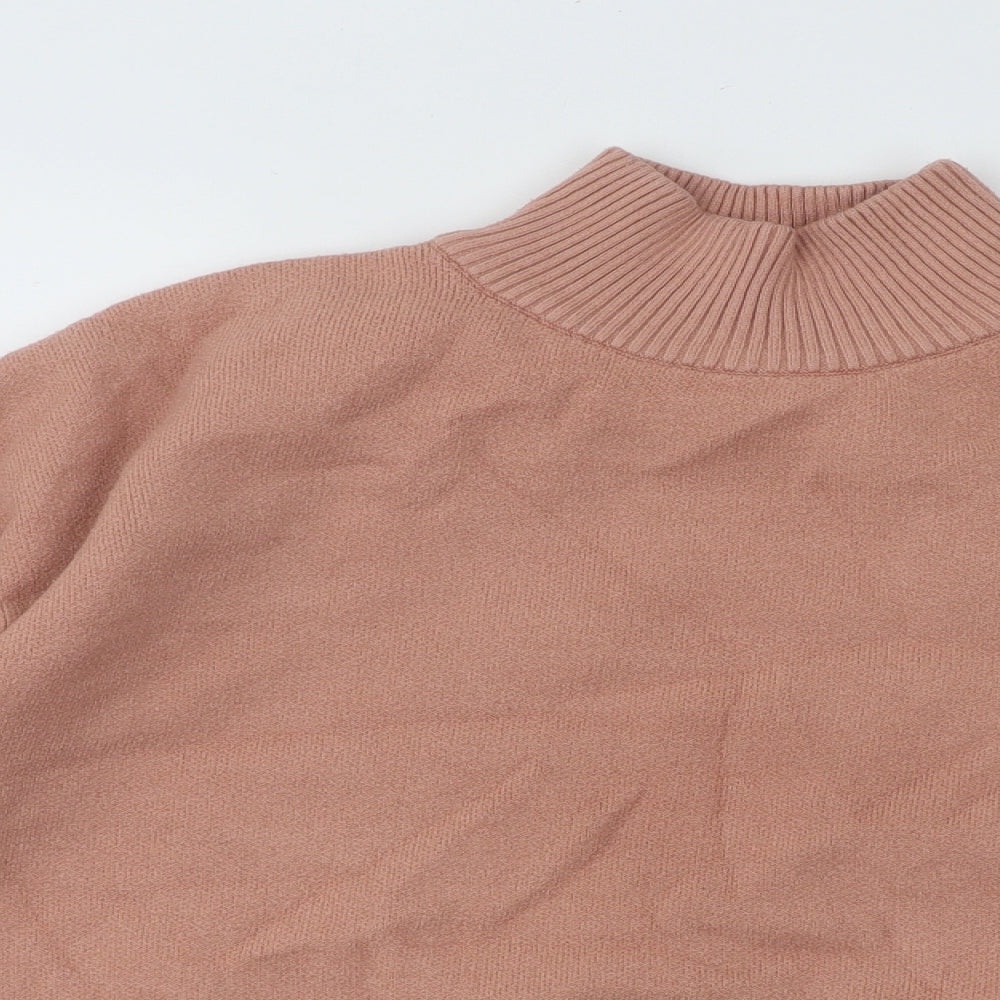 Primark Womens Orange Mock Neck Polyester Pullover Jumper Size 10