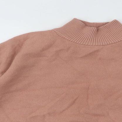 Primark Womens Orange Mock Neck Polyester Pullover Jumper Size 10