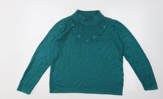 Womens UK Size M Bonmarché Green Pullover Jumper