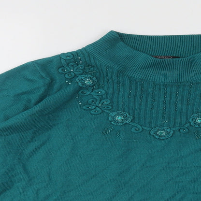 Womens UK Size M Bonmarché Green Pullover Jumper