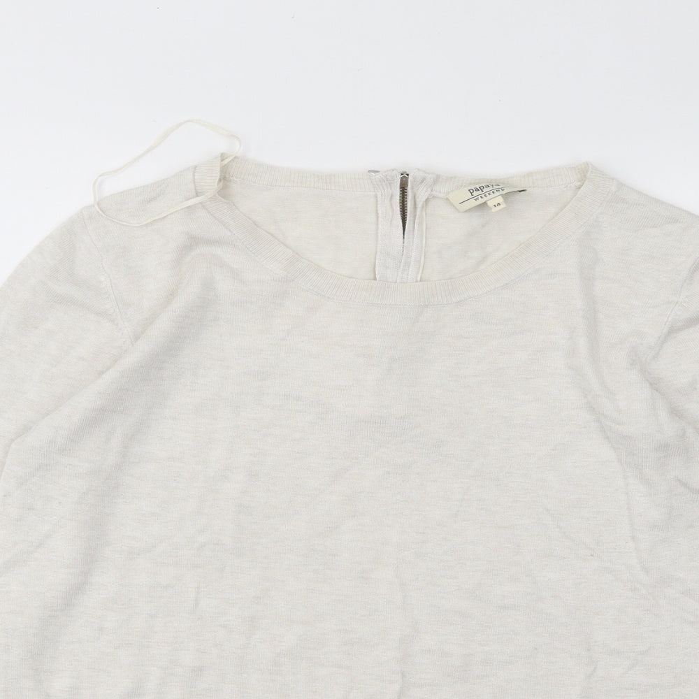 Womens UK Size 14 Papaya Grey Pullover Jumper