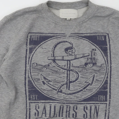 Mens UK Size S River Island Grey Pullover Sweatshirt