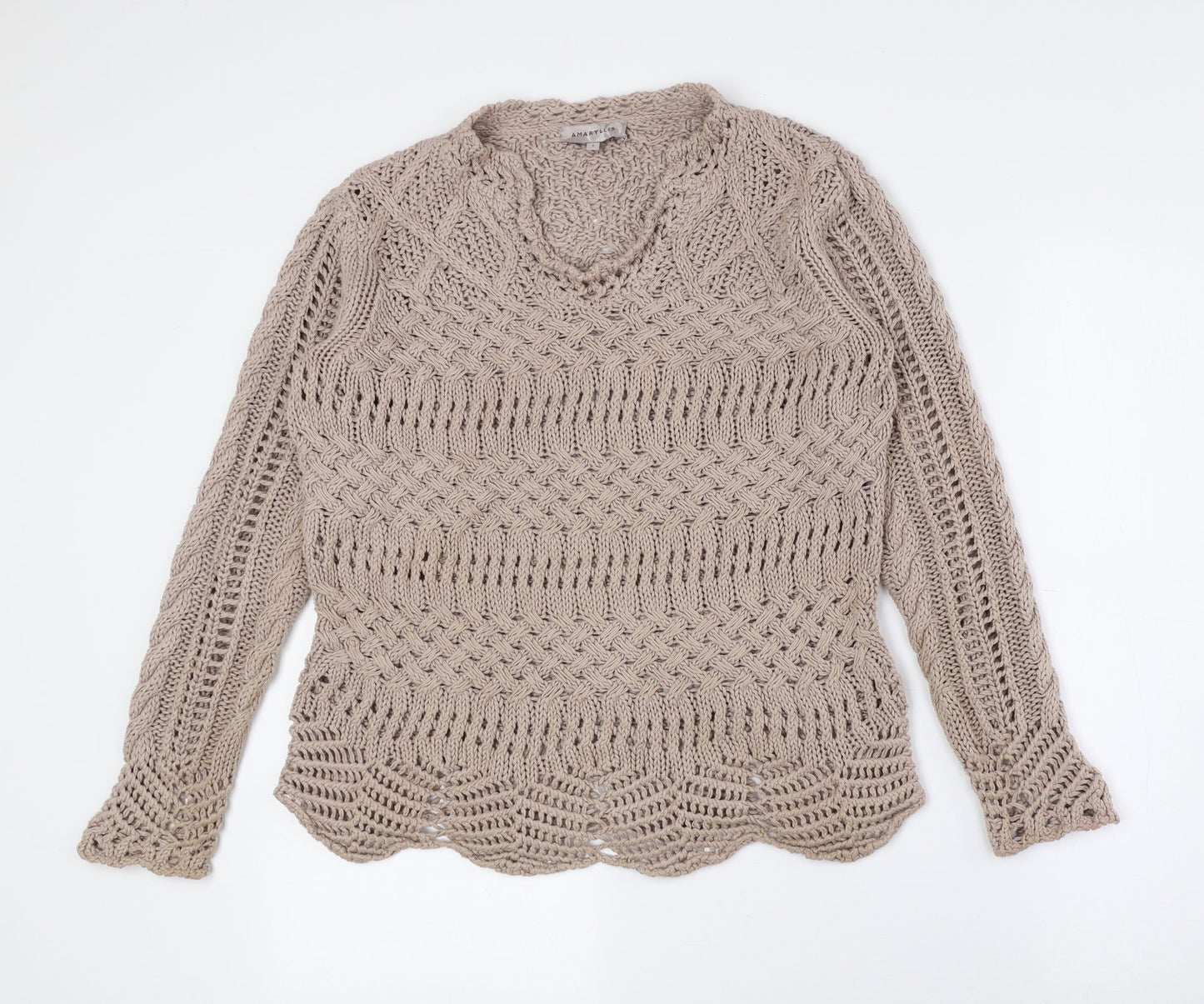 Womens UK Size S Amaryllis Brown Pullover Jumper