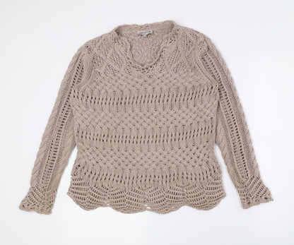 Womens UK Size S Amaryllis Brown Pullover Jumper