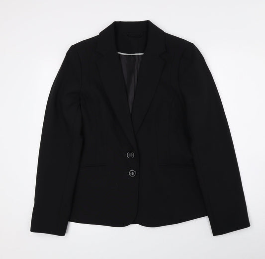 F&F Womens Black Polyester Jacket Blazer Size 12