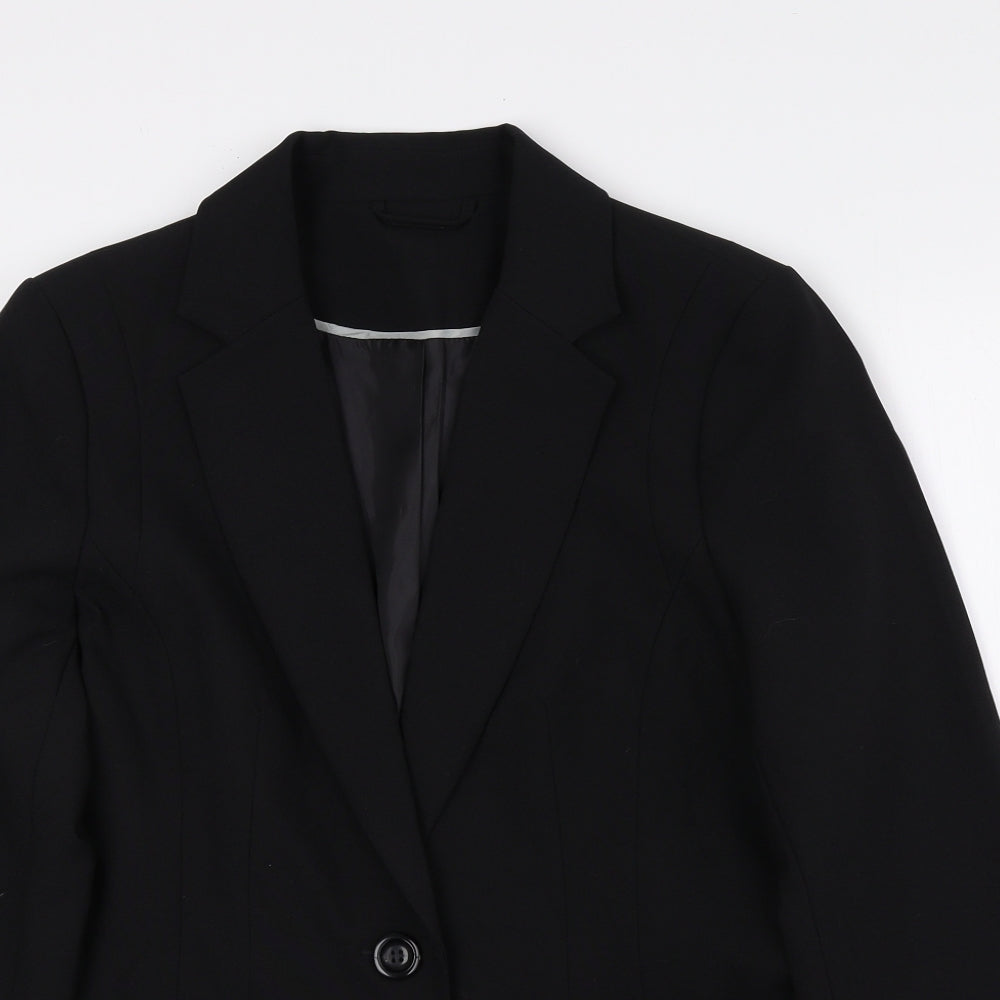 F&F Womens Black Polyester Jacket Blazer Size 12
