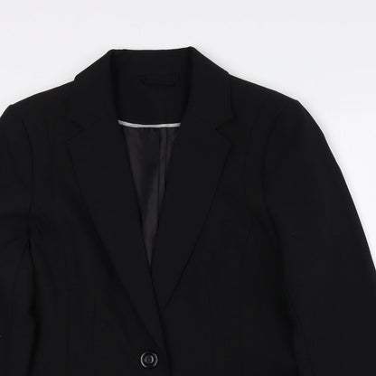 F&F Womens Black Polyester Jacket Blazer Size 12
