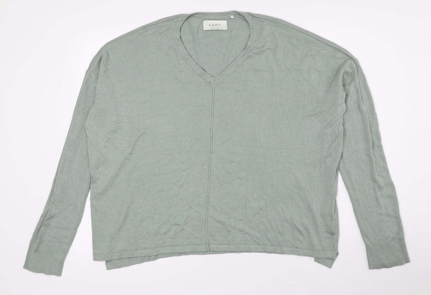ADPT Womens Green V-Neck Viscose Cardigan Jumper Size XL