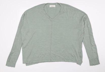 ADPT Womens Green V-Neck Viscose Cardigan Jumper Size XL