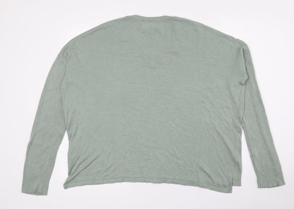 ADPT Womens Green V-Neck Viscose Cardigan Jumper Size XL