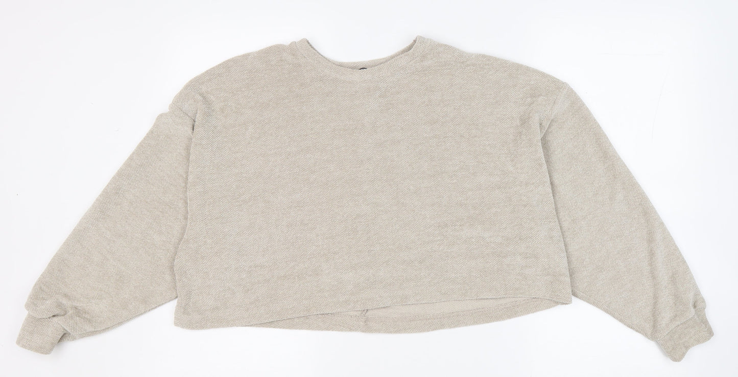 Womens UK Size 10 Nasty Gal Beige Pullover Jumper