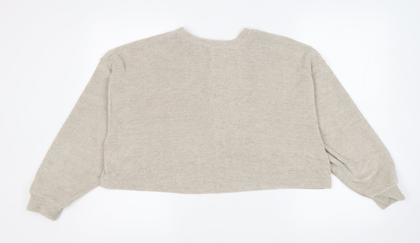 Womens UK Size 10 Nasty Gal Beige Pullover Jumper