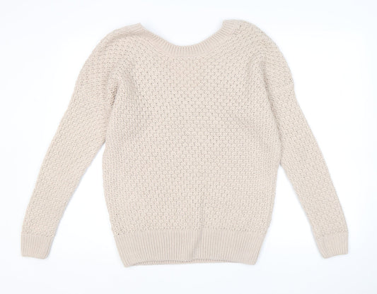 Womens UK Size M Next Beige Pullover Jumper
