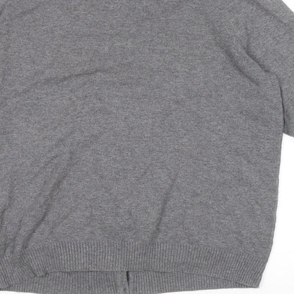 H&M Womens Grey V-Neck Cotton Cardigan Jumper Size 38