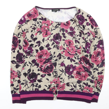 Womens UK Size 12 First Avenue Multicoloured Cardigan Jumper