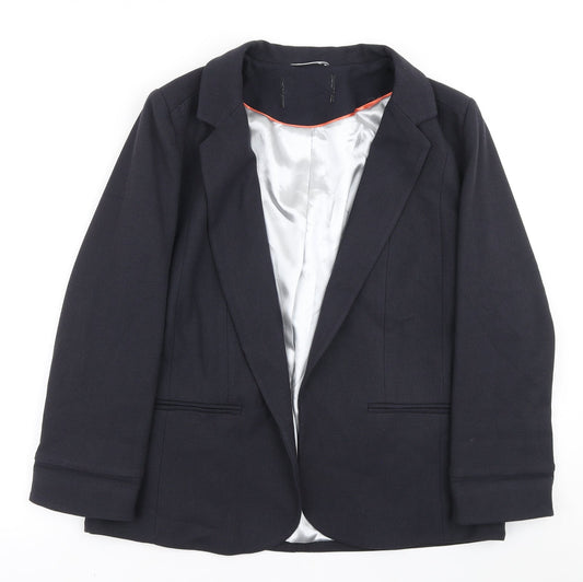 Wallis Womens Blue Polyester Jacket Blazer Size 14