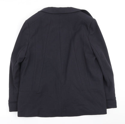 Wallis Womens Blue Polyester Jacket Blazer Size 14