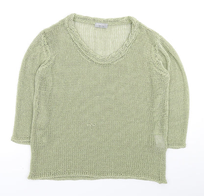 Marks and Spencer Womens Green Round Neck Acrylic Pullover Jumper Size L
