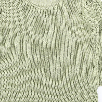 Marks and Spencer Womens Green Round Neck Acrylic Pullover Jumper Size L
