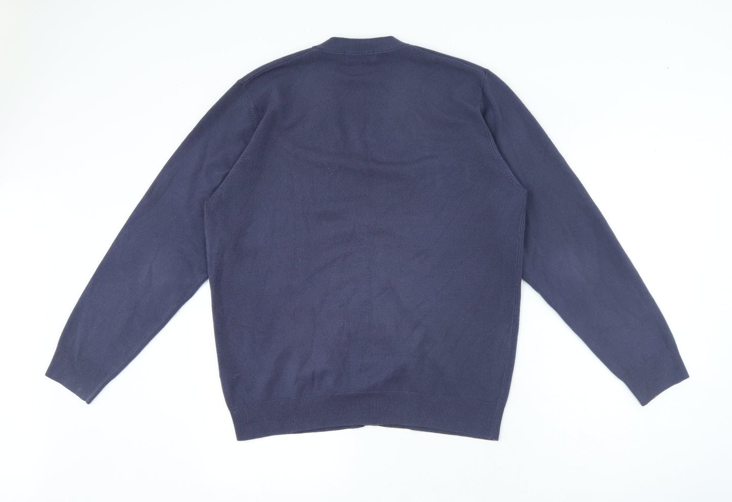 Blue Harbour Womens Blue V-Neck Acrylic Cardigan Jumper Size L