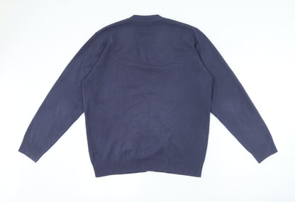 Blue Harbour Womens Blue V-Neck Acrylic Cardigan Jumper Size L