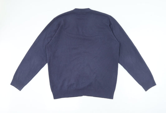 Blue Harbour Womens Blue V-Neck Acrylic Cardigan Jumper Size L