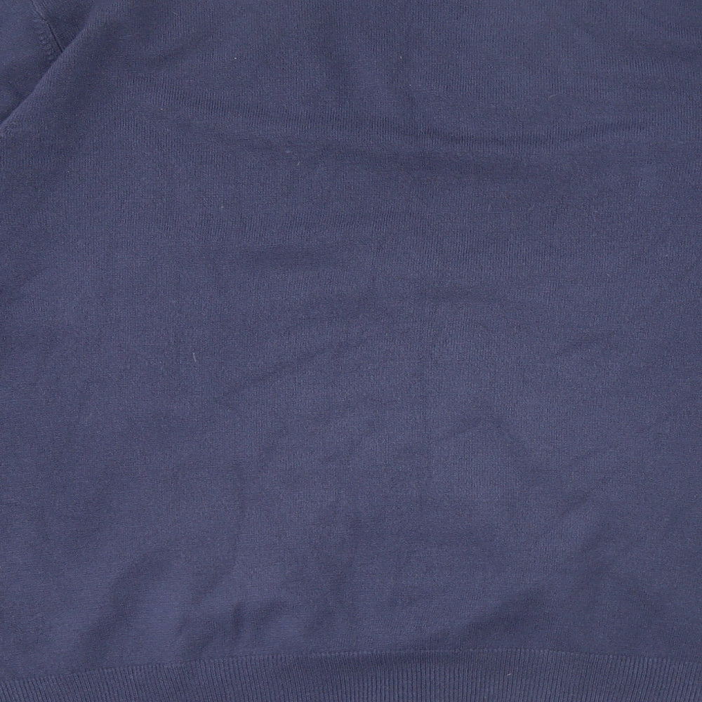 Blue Harbour Womens Blue V-Neck Acrylic Cardigan Jumper Size L