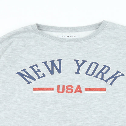 Primark Girls Green Polyester Pullover Sweatshirt Size 11-12 Years - New York
