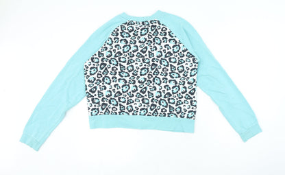 ELLE Girls Blue Animal Print Polyester Pullover Sweatshirt Size 14-15 Years