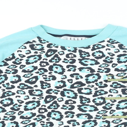 ELLE Girls Blue Animal Print Polyester Pullover Sweatshirt Size 14-15 Years