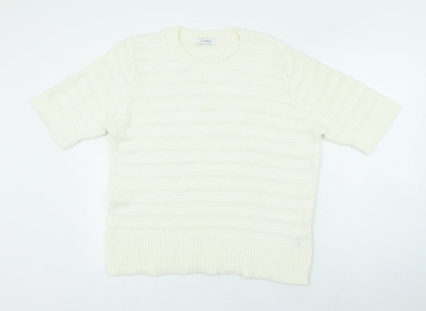 Womens UK Size 22 Marks and Spencer White Pullover Jumper