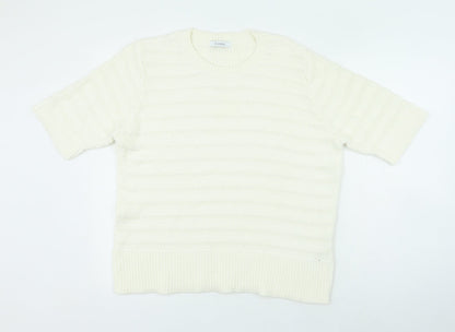 Womens UK Size 22 Marks and Spencer White Pullover Jumper