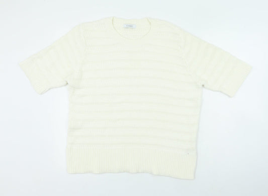 Womens UK Size 22 Marks and Spencer White Pullover Jumper