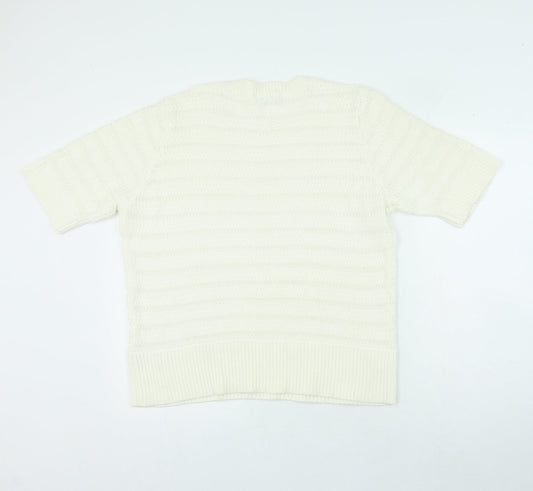 Womens UK Size 22 Marks and Spencer White Pullover Jumper