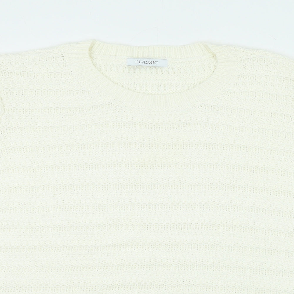 Womens UK Size 22 Marks and Spencer White Pullover Jumper