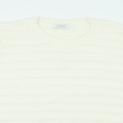Womens UK Size 22 Marks and Spencer White Pullover Jumper