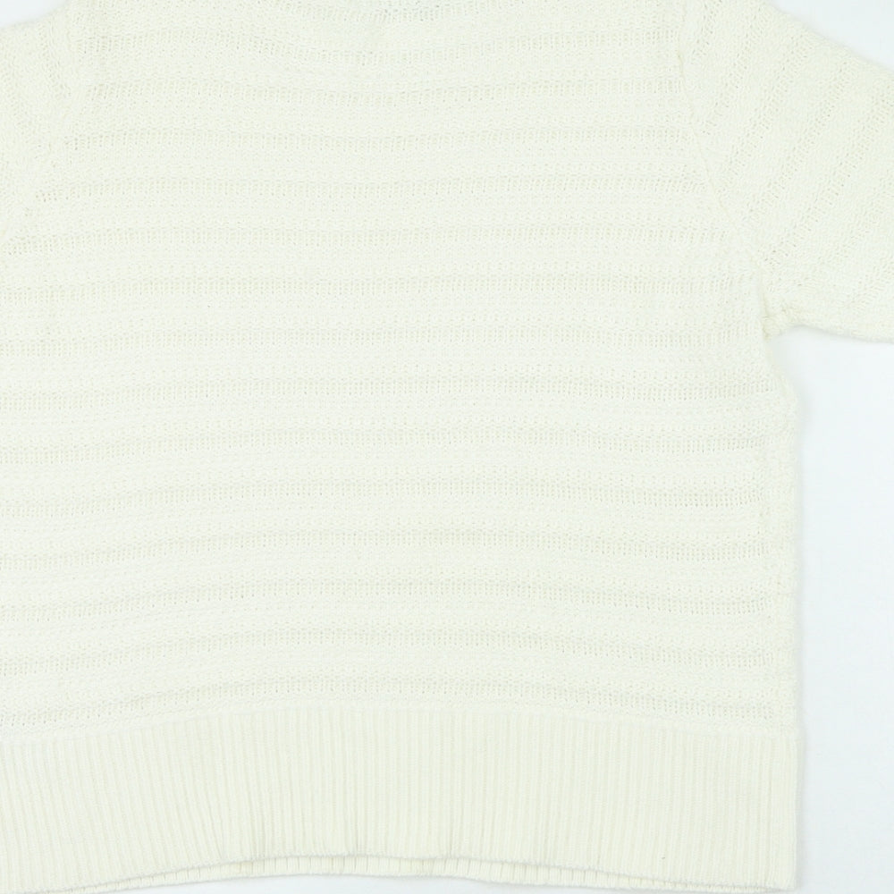 Womens UK Size 22 Marks and Spencer White Pullover Jumper
