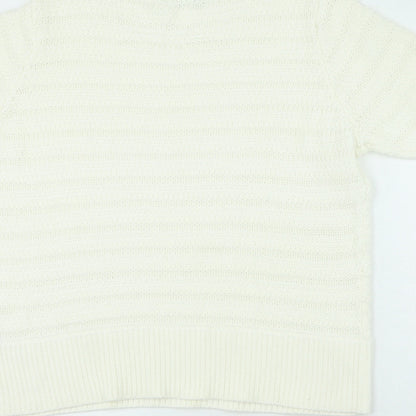 Womens UK Size 22 Marks and Spencer White Pullover Jumper