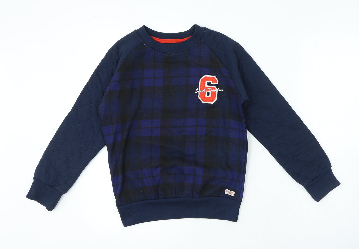 Ebound Boys Purple Plaid Cotton Pullover Sweatshirt Size 10 Years
