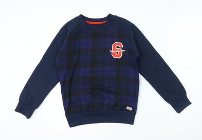 Ebound Boys Purple Plaid Cotton Pullover Sweatshirt Size 10 Years