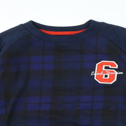 Ebound Boys Purple Plaid Cotton Pullover Sweatshirt Size 10 Years